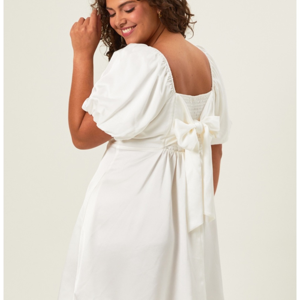 Nadia Satin Arula Dress White